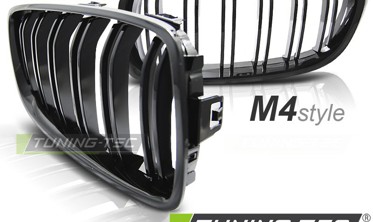 Решетка (ноздри) радиатора BMW F32 / F33 / F36  стиль М4 черная глянцевая фото