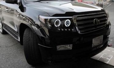 Фары передние тюнинговые черные Toyota Land Cruiser FJ200  фото