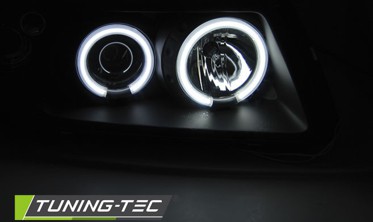 Фары передние AUDI A3 8L 96-00 черные с кольцами CCFL  фото