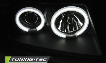 Фары передние AUDI A3 8L 96-00 черные с кольцами CCFL  фото