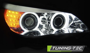 Фары передние тюнинг BMW E60, E61 с ангельскими глазками CCFL фото