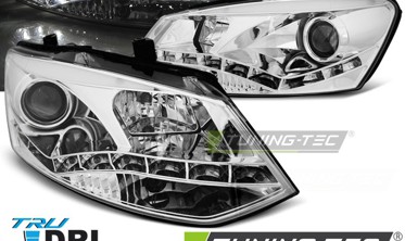 Фари передні VOLKSWAGEN POLO 6R з діодним рядком ДХО фото