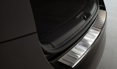 Накладка на бампер с загибом и ребрами Hyundai Santa Fe  фото