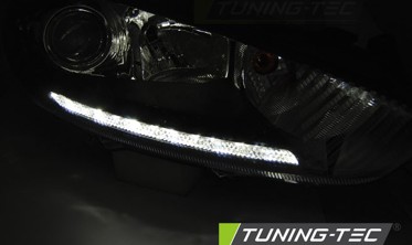 Фари передні чорні FORD FIESTA MK7 2013-2016 з ДХО фото
