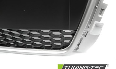 Решетка радиатора AUDI A3 (8P) в стиле RS серебряная фото