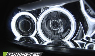 Хром фари передні BMW E90 / E91 дорестайл з білими кільцями CCFL фото