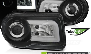 Чорні діодні фари передні Tube Light CHRYSLER 300C фото