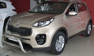 Накладка на бампер із загином та ребрами Kia Sportage IV фото
