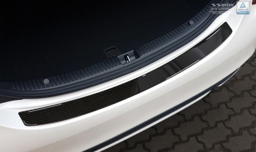 Накладка на бампер із загином Mercedes C W205 Carbon фото