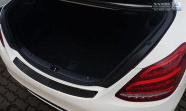 Накладка на бампер із загином Mercedes C W205 Carbon фото