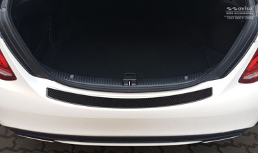 Накладка на бампер із загином Mercedes C W205 Carbon фото