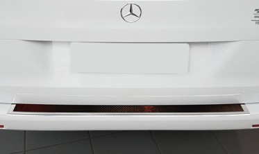 Накладка на бампер с загибом Mercedes V W447/Vito III (сталь+carbon red) фото