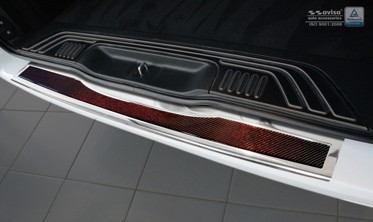 Накладка на бампер с загибом Mercedes V W447/Vito III (сталь+carbon red) фото