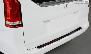 Накладка на бампер с загибом Mercedes V W447/Vito III (сталь+carbon red) фото