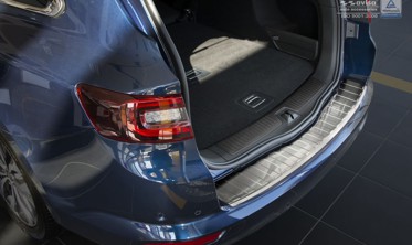 Защитная накладка на бампер с загибом и ребрами Renault Talisman Grandtour (Kombi) фото