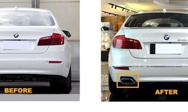 Насадки глушителей BMW F10 / F11 / F18 в стиле 550i V8 LCI фото