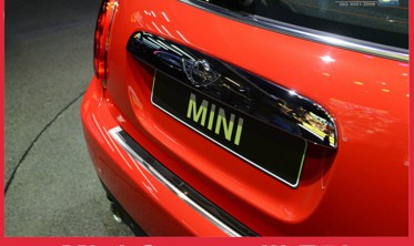 Накладка на бампер із загином Mini Cooper III F56 сталь+carbon фото