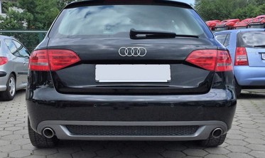 Дифузор заднього бампера Audi A4 B8 стиль S-line із вирізами на дві сторони фото
