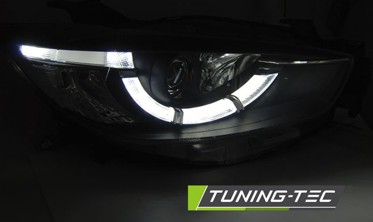 Черные фары передние MAZDA CX-5 дорестайл под заводской ксенон фото