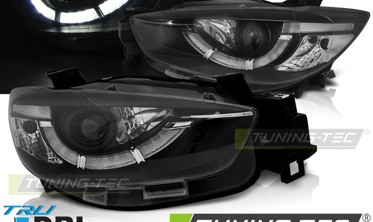Черные тюнинговые фары передние MAZDA CX-5 2011-2015 фото