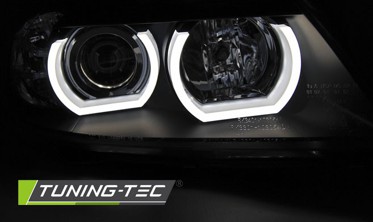 Линзованные фары передние BMW 3 E90 / E91 05-08 черные под ксенон фото