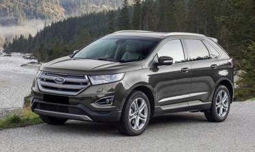 Накладка на бампер с загибом и ребрами Ford Edge фото