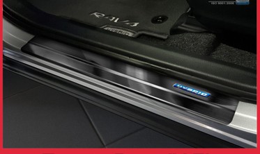 Накладки на пороги из нержавеющей стали Toyota Rav IV (suv) / Toyota CH-R (черные) фото