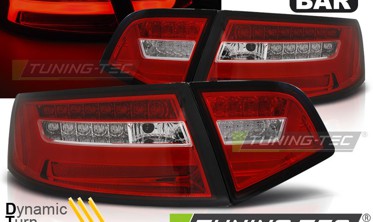 Фонари светодиодные AUDI A6 C6 рестайл (LED BAR) Sedan красно-белые фото