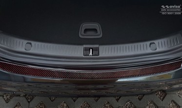 Накладка на бампер с загибом Mercedes E W213 Carbon (red) Sedan фото
