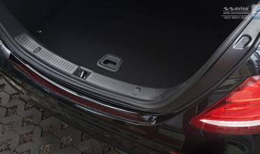 Накладка на бампер с загибом Mercedes E W213 Carbon (red) Sedan фото