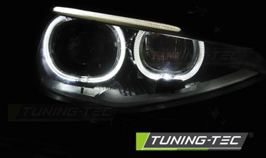 Тюнінгові фари передні BMW F20 / F21 чорні з лед кільцями  фото