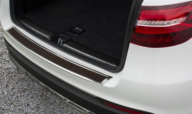 Накладка на бампер с загибом Mercedes GLC сталь+сarbon фото