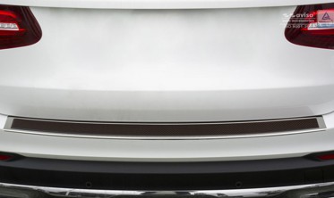 Накладка на бампер с загибом Mercedes GLC сталь+сarbon фото