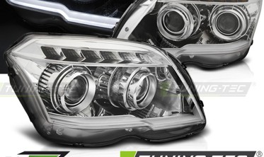 Тюнинговые фары передние MERCEDES GLK X204 хромированные фото
