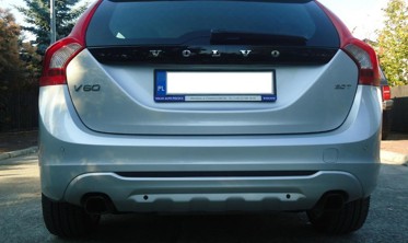 Накладка на задній бампер Volvo V60/S60 на дві труби фото