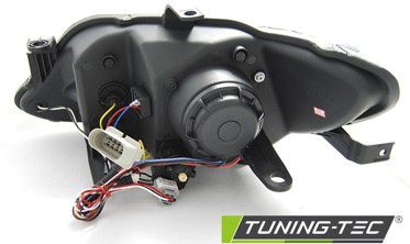 Тюнінг передні фари SEAT IBIZA 4 6J чорні з діодним рядком фото