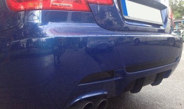 Дифузор заднього бампера BMW E92/E93 на одну трубу фото
