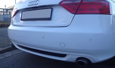 Диффузор заднего бампера Audi A5 coupe стиль S-line с двумя вырезами  фото