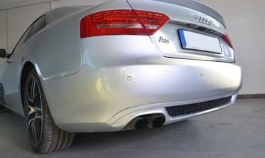 Диффузор заднего бампера Audi A5 сoupe в стиле S-line с одним вырезом  фото