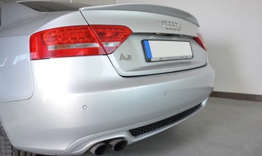 Диффузор заднего бампера Audi A5 сoupe в стиле S-line с одним вырезом  фото