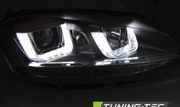 Фари передні VOLKSWAGEN GOLF 7 чорні з діодними поворотами фото