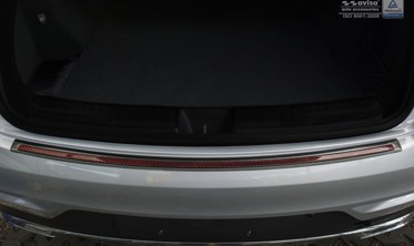 Накладка на бампер с загибом Mercedes GLE C292 черная сталь+carbon red фото