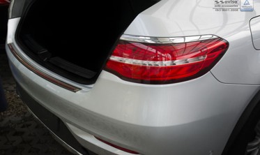 Накладка на бампер с загибом Mercedes GLE C292 черная сталь+carbon red фото