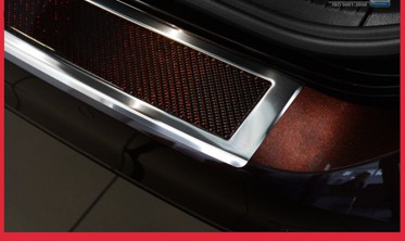 Накладка на бампер с загибом Volkswagen Passat B8 Variant (kombi), сталь+carbon red фото
