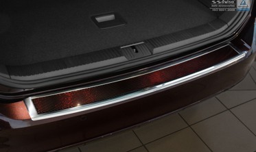 Накладка на бампер із загином Volkswagen Passat B8 Variant (kombi), сталь+carbon red фото