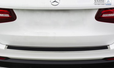 Накладка на бампер с загибом Mercedes GLC сталь+сarbon фото