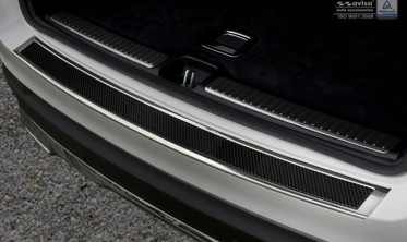 Накладка на бампер с загибом Mercedes GLC сталь+сarbon фото