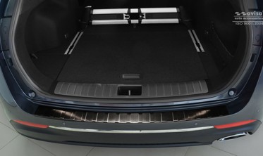 Накладка на бампер с загибом и ребрами Kia Optima IV Combi (черная) фото
