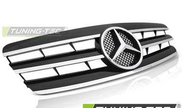 Решетка со звездой Mercedes W203 в стиле CL черно-хромированная фото