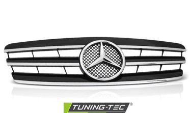 Решетка со звездой Mercedes W203 в стиле CL черно-хромированная фото